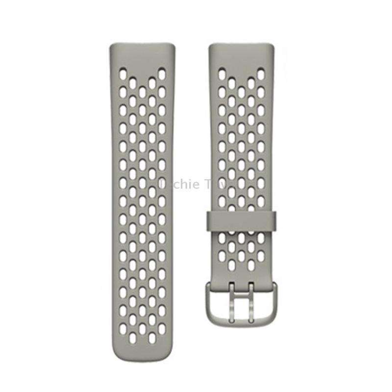 For Fitbit Charge 5 Silicone Hole Watch Band(Rock Grey)