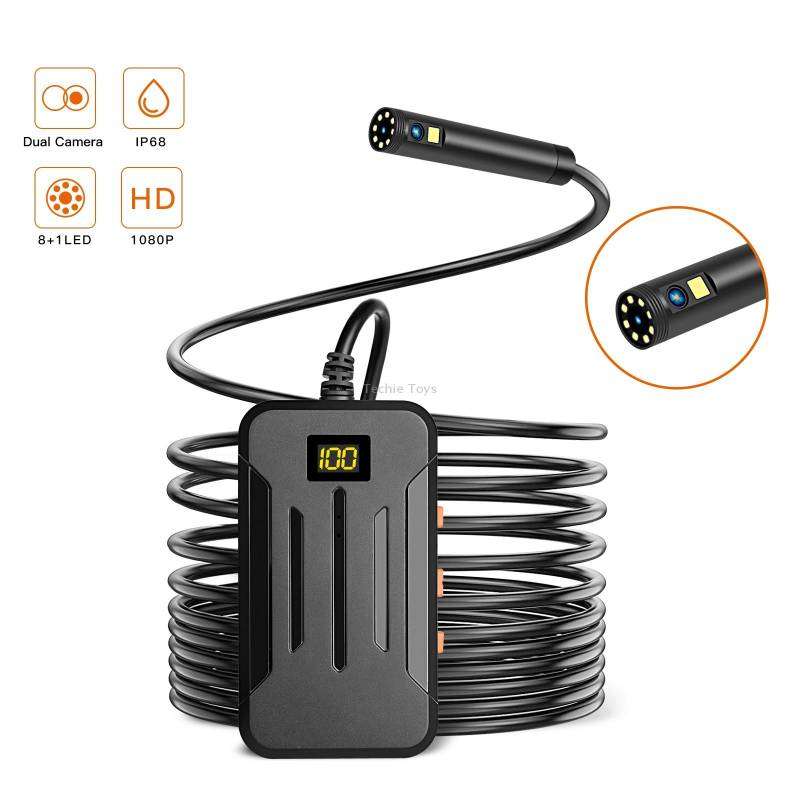 F300 5.5mm IP68 Waterproof HD Dual Cameras Digital Endoscope, Length:2m Hard Cable(Black)