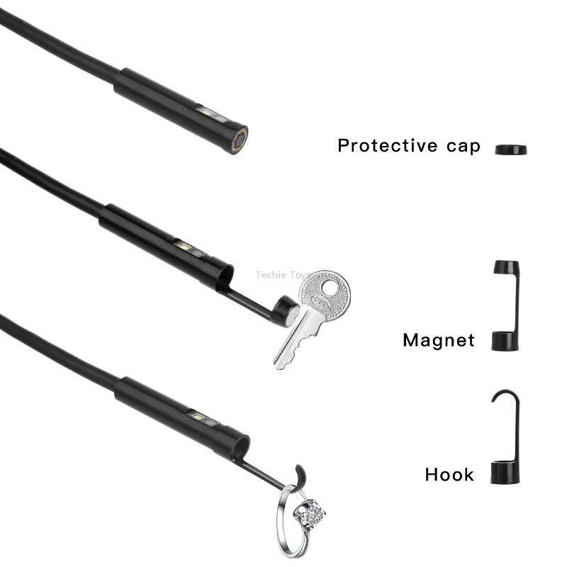 F300 5.5mm IP68 Waterproof HD Dual Cameras Digital Endoscope, Length:2m Hard Cable(Black)