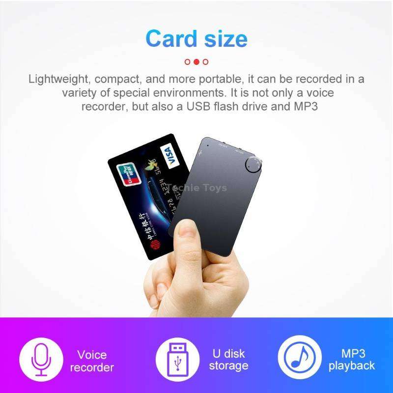 K2 Portable Ultra-thin Card Voice Recorder, Capacity:4GB(Black)
