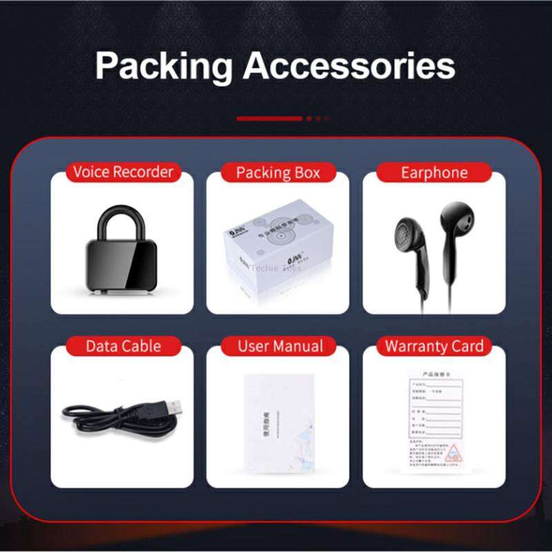 Q11 Intelligent HD Noise Reduction Lock Voice Recorder, Capacity:8GB(Black)
