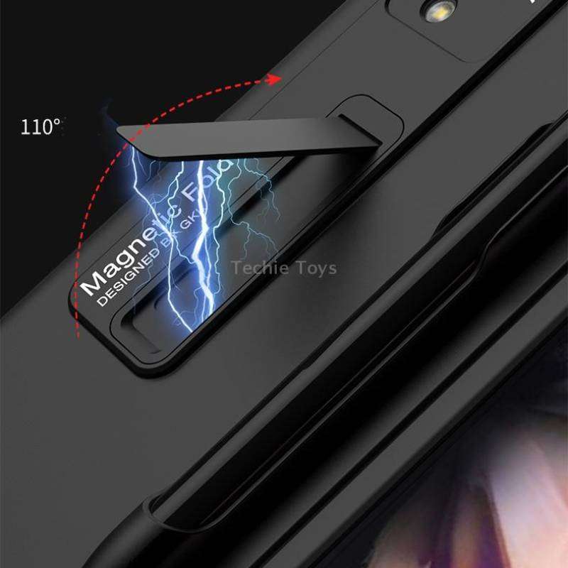 For Samsung Galaxy Z Fold3 5G GKK Ultra-thin PC Phone Flip Case with Holder & Pen Slot(Grey)