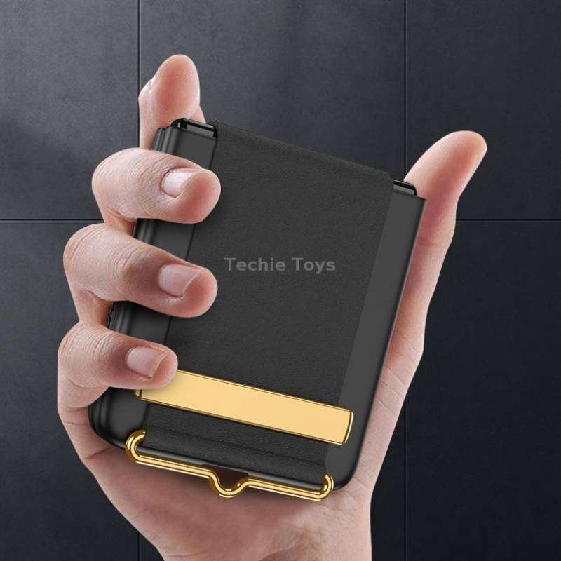 For Samsung Galaxy Z Flip3 5G GKK Ultra-thin Full Coverage Phone Case with Wristband(Black)