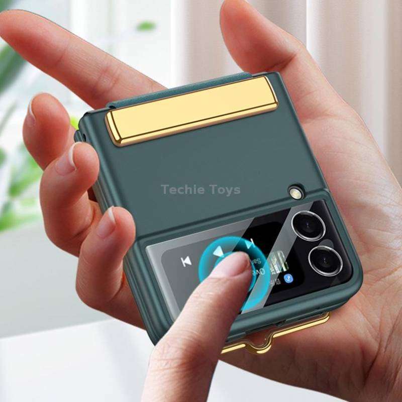 For Samsung Galaxy Z Flip3 5G GKK Ultra-thin Full Coverage Phone Case with Wristband(Black)