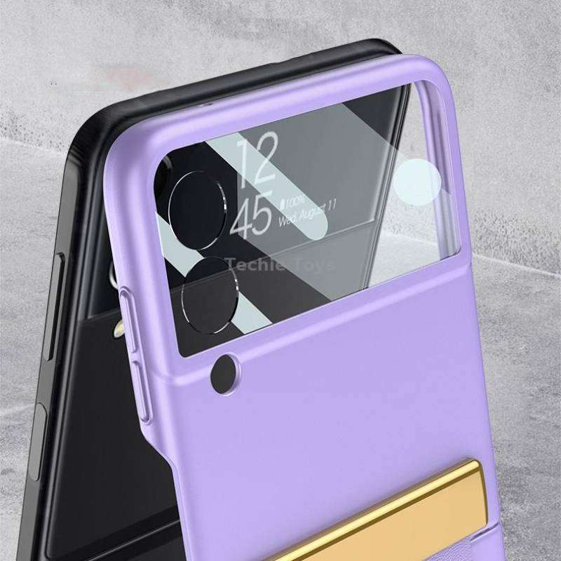 For Samsung Galaxy Z Flip3 5G GKK Ultra-thin Full Coverage Phone Case with Wristband(Black)