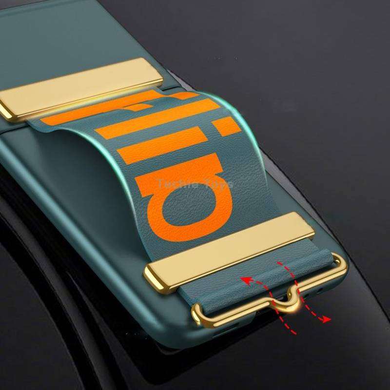 For Samsung Galaxy Z Flip3 5G GKK Ultra-thin Full Coverage Phone Flip Case with Wristband(Green)