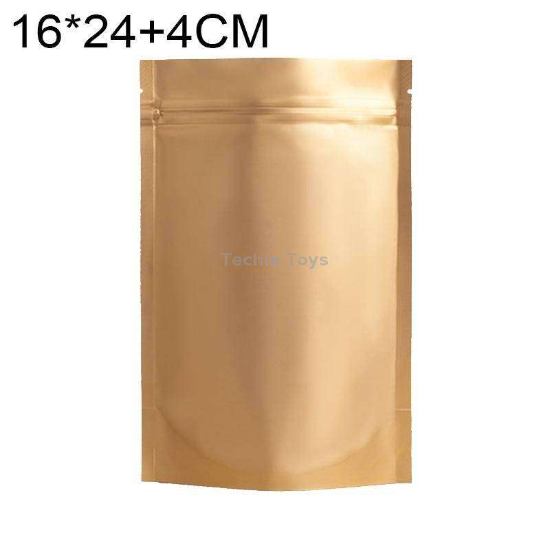 100 PCS/Set Matte Aluminum Foil Snack Stand-up Pouch, Size:16x24+4cm(Gold)