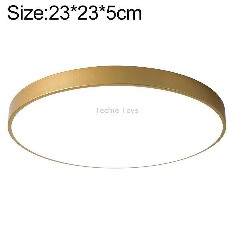 Macaron LED Round Ceiling Lamp, White Light, Size:23cm(Gold)