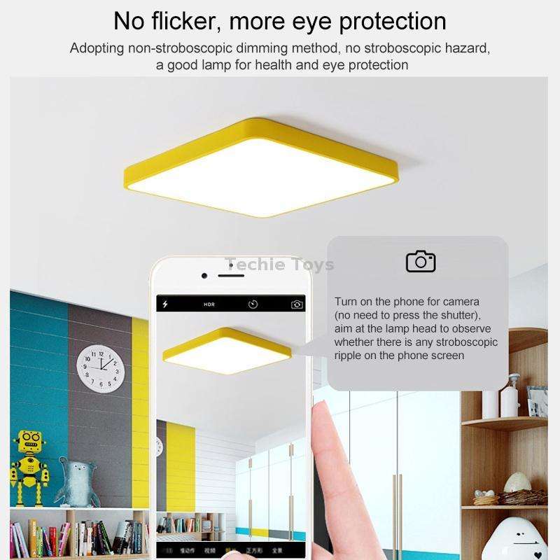 Macaron LED Square Ceiling Lamp, White Light, Size:30cm(Black)