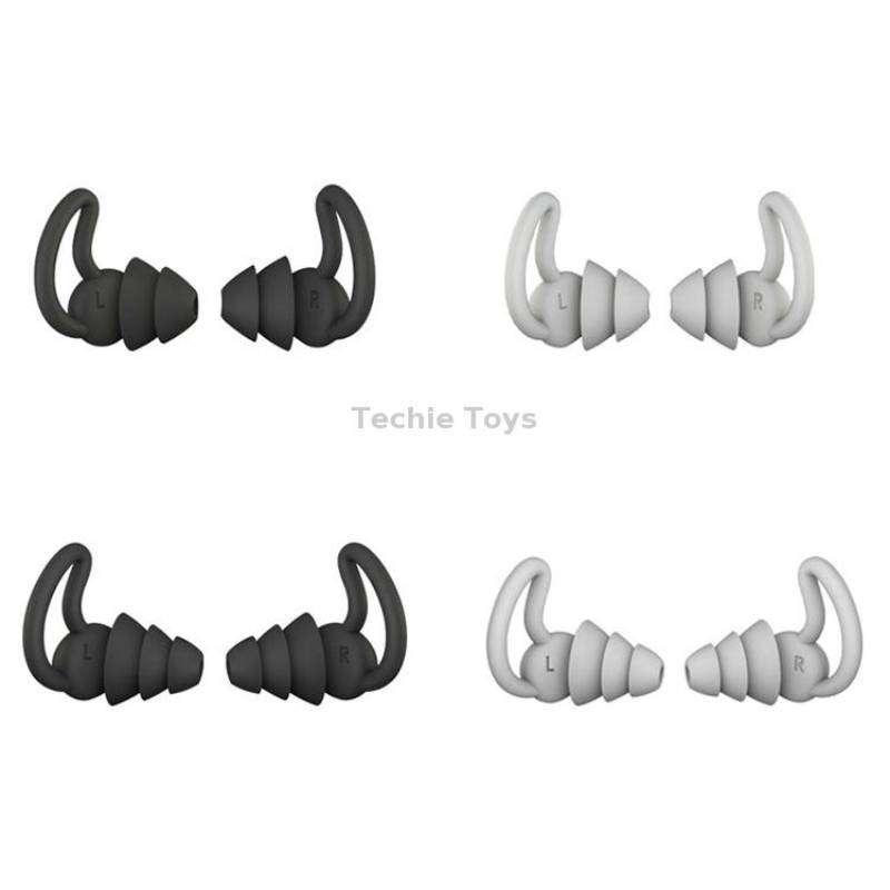 iMeBoBo A1 Shark Fin Version Nano Silicone Sleeping Noise Reduction Earplugs, Style:Two Layer(Grey)