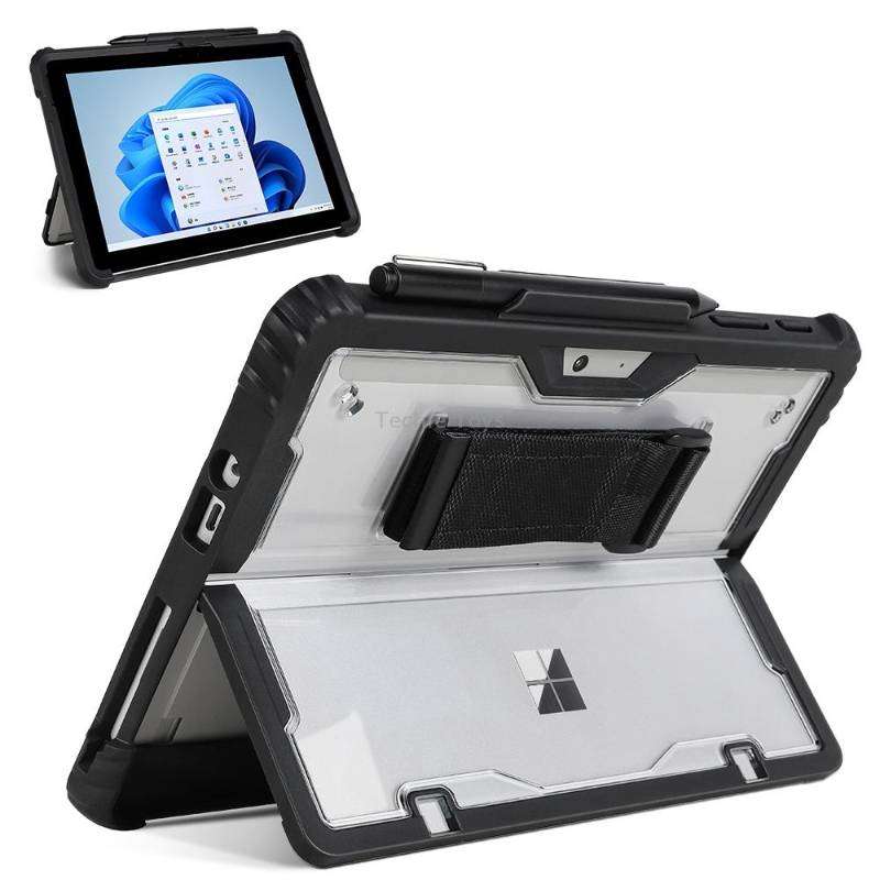 For MicroSoft Surface Go 1 / 2 / 3 Acrylic Transparent Hand Strap Laptop Case