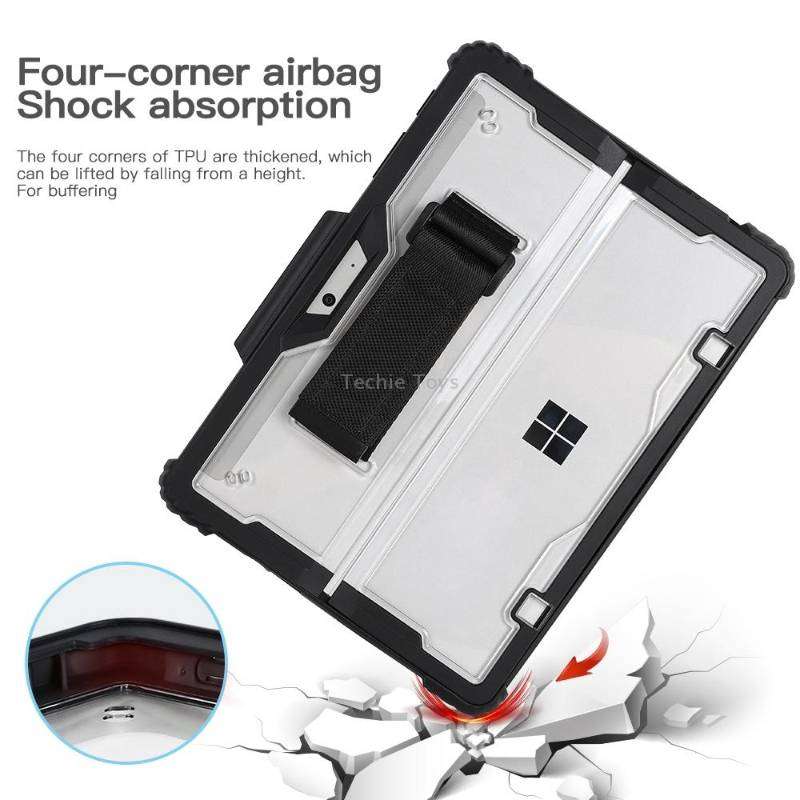 For MicroSoft Surface Go 1 / 2 / 3 Acrylic Transparent Hand Strap Laptop Case