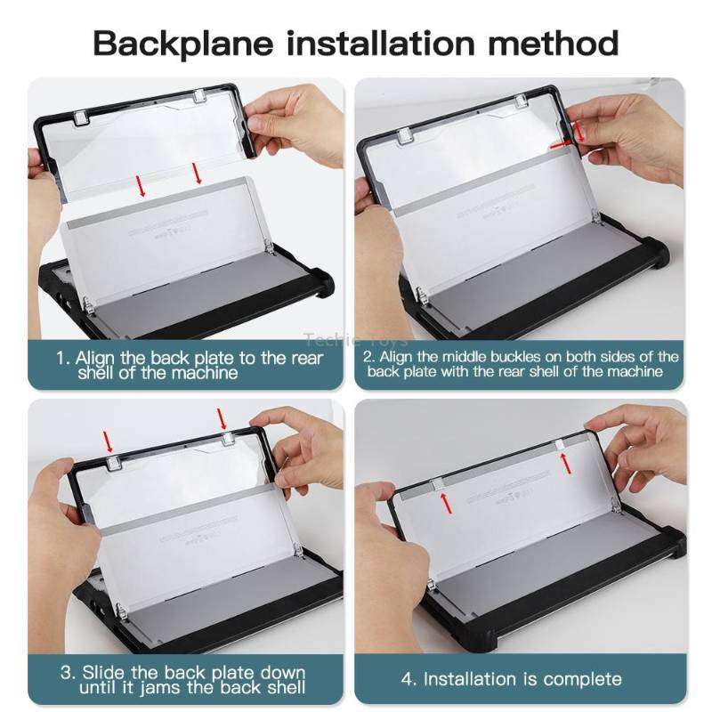 For MicroSoft Surface Go 1 / 2 / 3 Acrylic Transparent Hand Strap Laptop Case