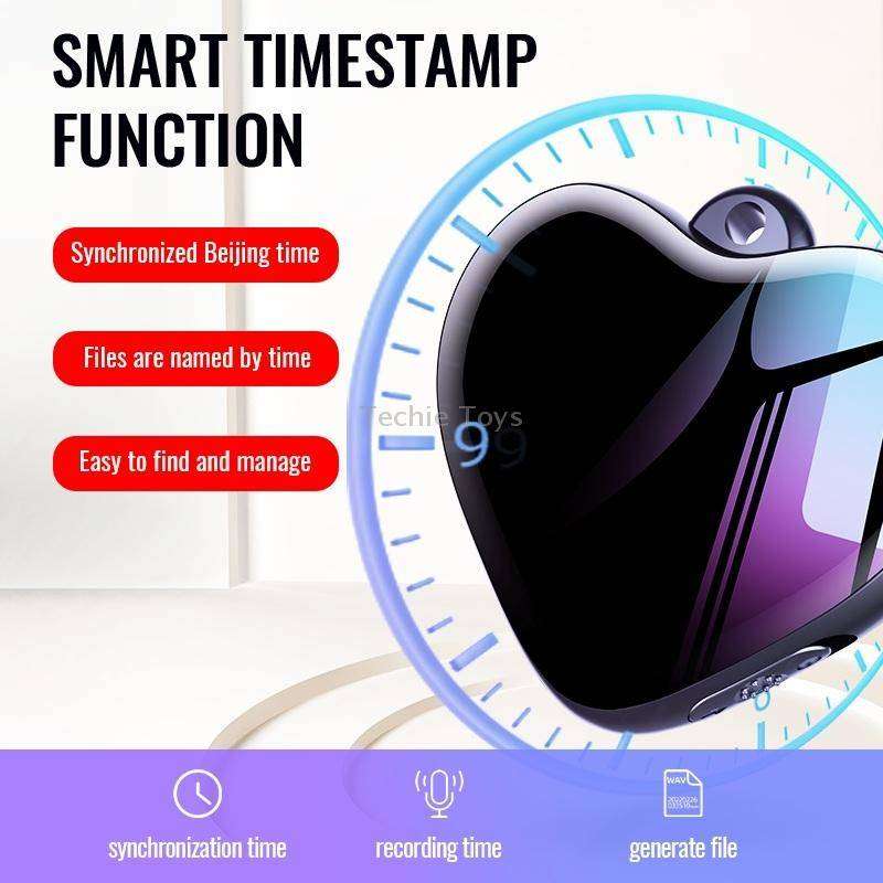 Q66 Heart Pendant Smart HD Noise Reduction Voice Control Recording Pen, Capacity:4GB