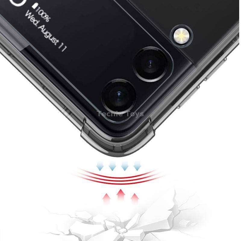 For Samsung Galaxy Z Flip3 5G GKK Shockproof Airbag Phone Case with Ring Holder & Stylus Pen(Transpa
