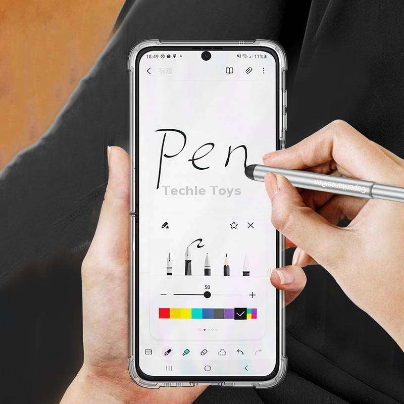 For Samsung Galaxy Z Flip3 5G GKK Shockproof Airbag Phone Case with Ring Holder & Stylus Pen(Transpa