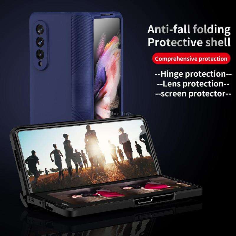 For Samsung Galaxy Z Fold3 5G 360 Full Body Armor Hinge Flip Phone Case(Black)