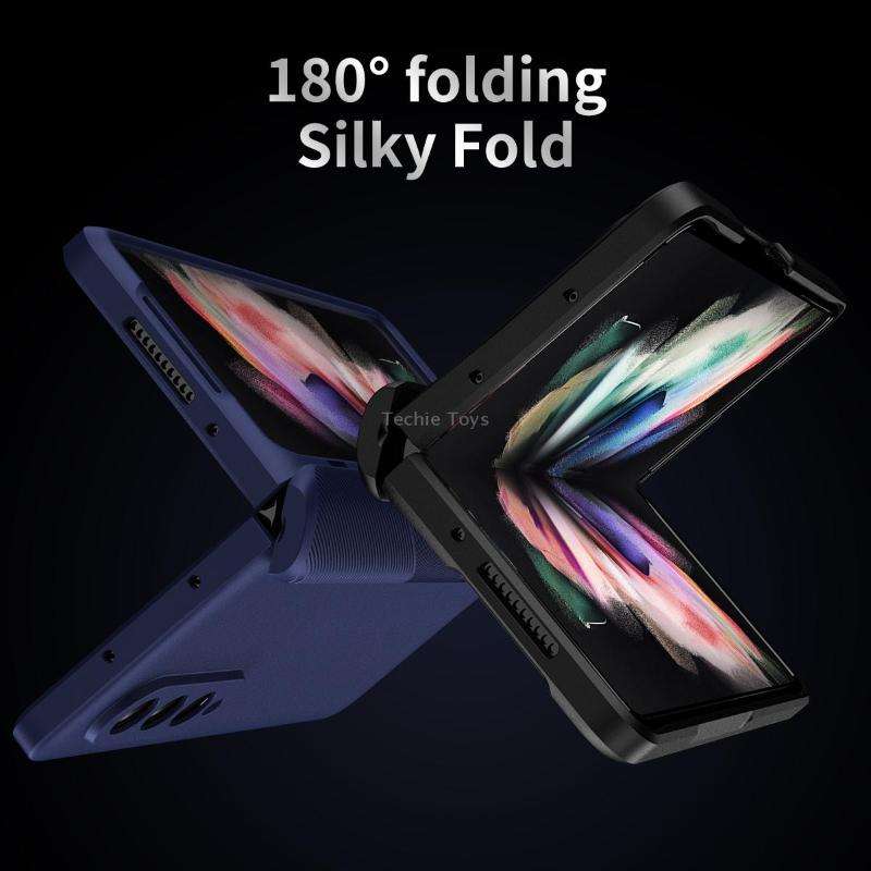For Samsung Galaxy Z Fold3 5G 360 Full Body Armor Hinge Flip Phone Case(Black)