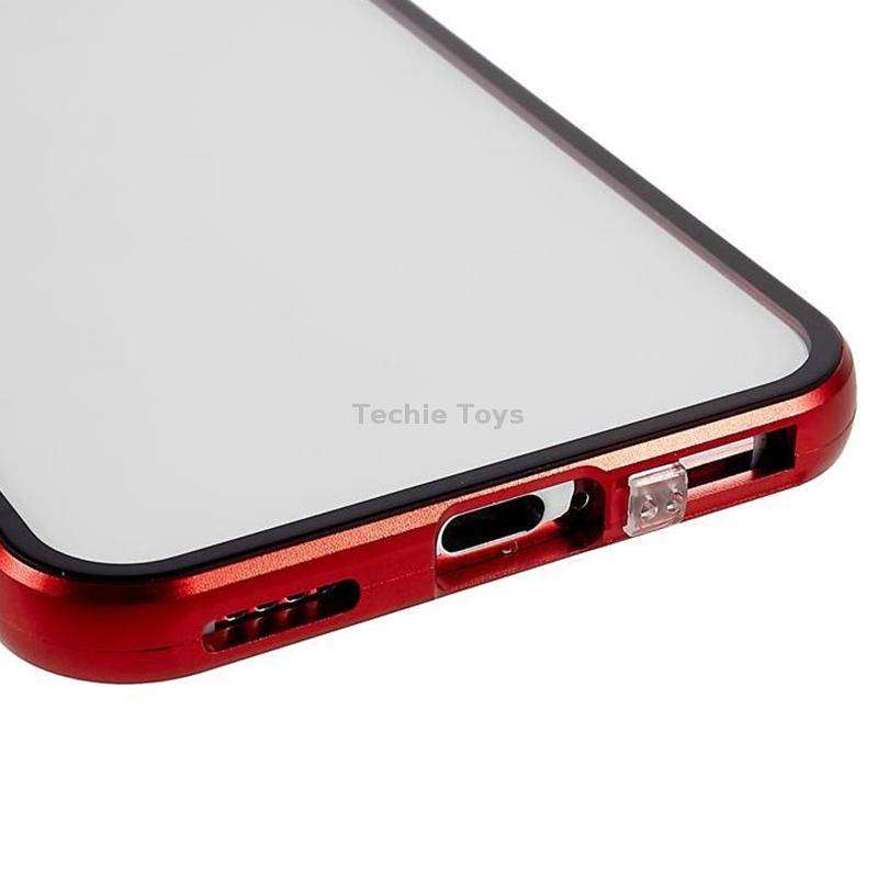 For Samsung Galaxy S21 5G Anti-peeping Magnetic Double-sided Tempered Glass Phone Case(Silver)