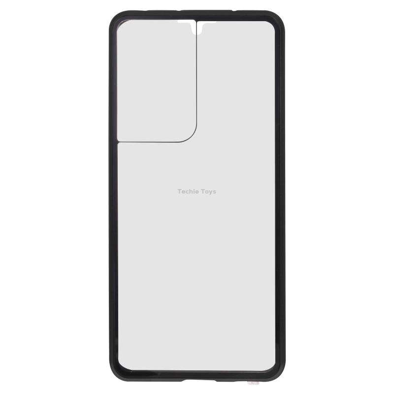 For Samsung Galaxy S21 Ultra 5G Anti-peeping Magnetic Double-sided Tempered Glass Phone Case(Black)