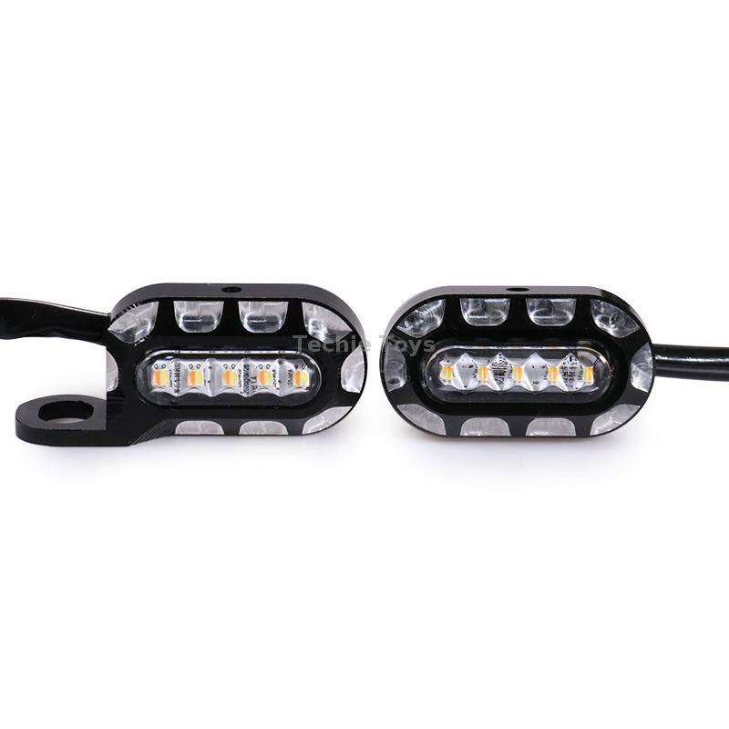 HP-Z058 Motorcycle Modified Rearview Mirror LED Turn Signal Light for Harley Sportsters XL 883 / 120