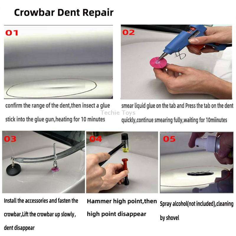N12 66 in 1 Car Paintless Dent Removal Fender Damage Repair Puller Lifter, Plug Type:US Plug