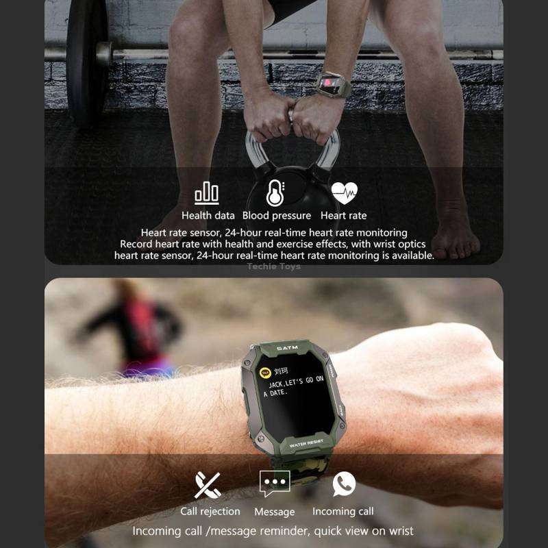 C20 1.71 inch TFT HD Screen Smart Watch, Support Heart Rate Monitoring/Blood Oxygen Monitoring(Black