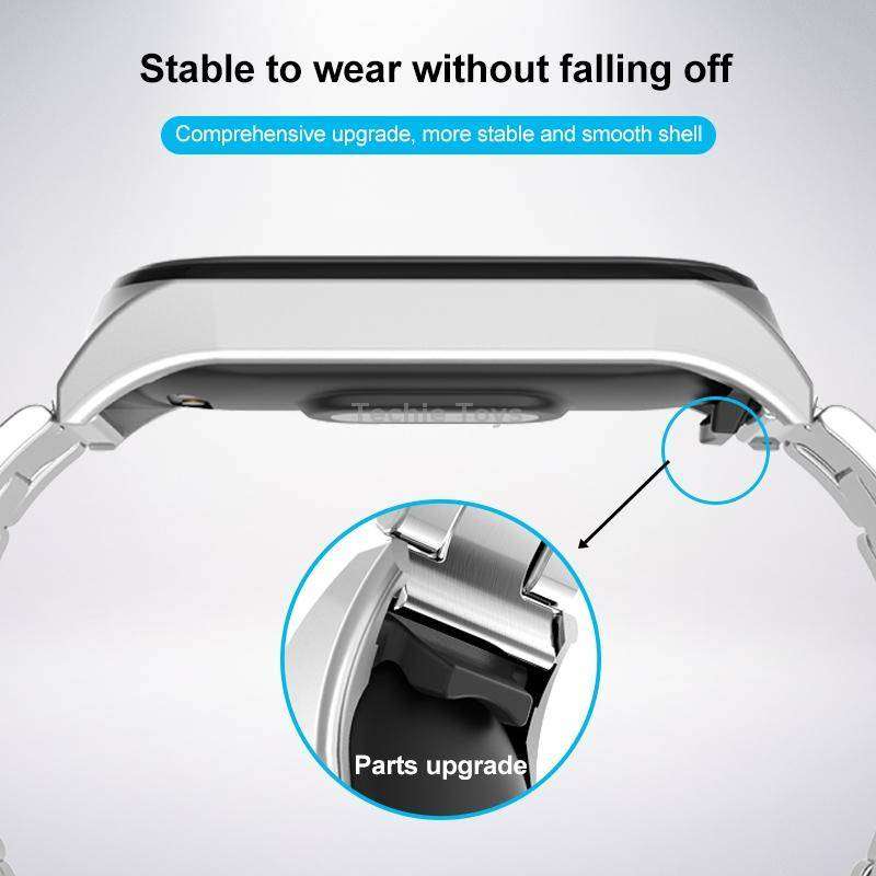 For Xiaomi Mi Band 7 Three-bead Stainless Steel Watch Band(Gold)