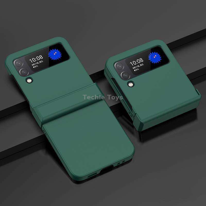 For Samsung Galaxy Z Flip4 5G PC Skin Feel Folding Phone Case(Dark Green)