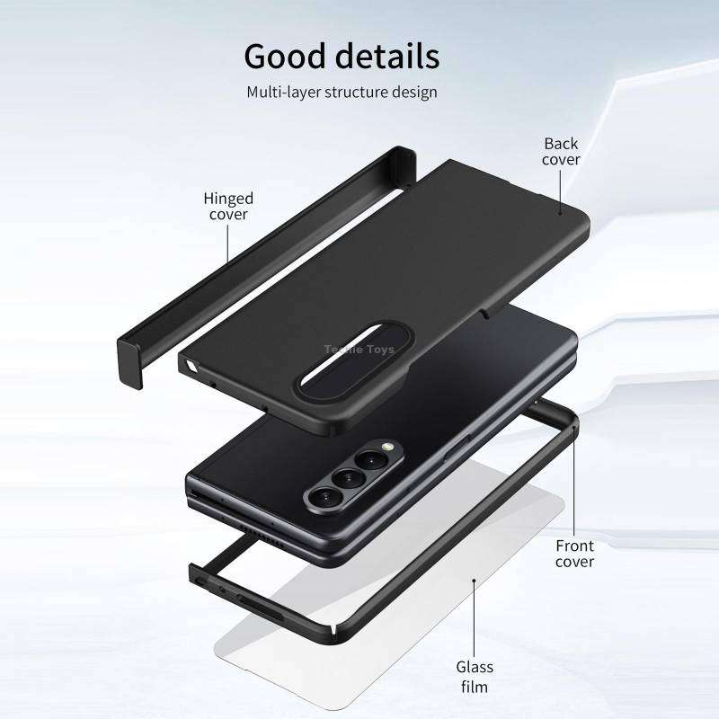 For Samsung Galaxy Z Fold4 Full Body Hinge Phone Case(Transparent)