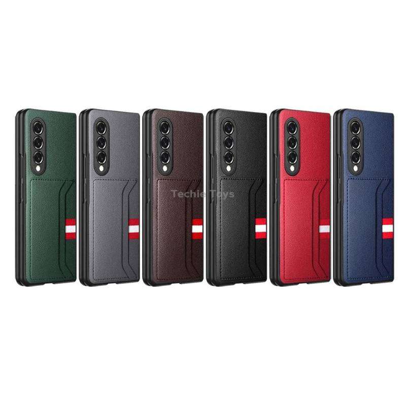For Samsung Galaxy Z Fold4 Litchi Texture Soft Micorofiber Folding Phone Case(Brown)