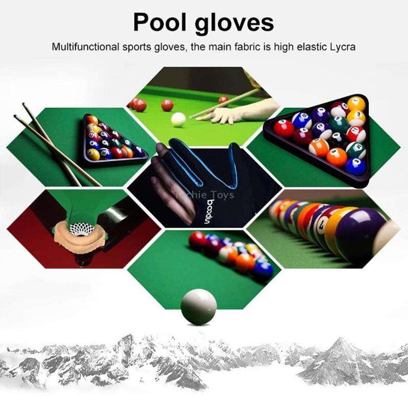 BOODUN M050912 Thin Breathable Men and Women Billiards Three Finger Single Gloves, Size:L(Navy Blue)