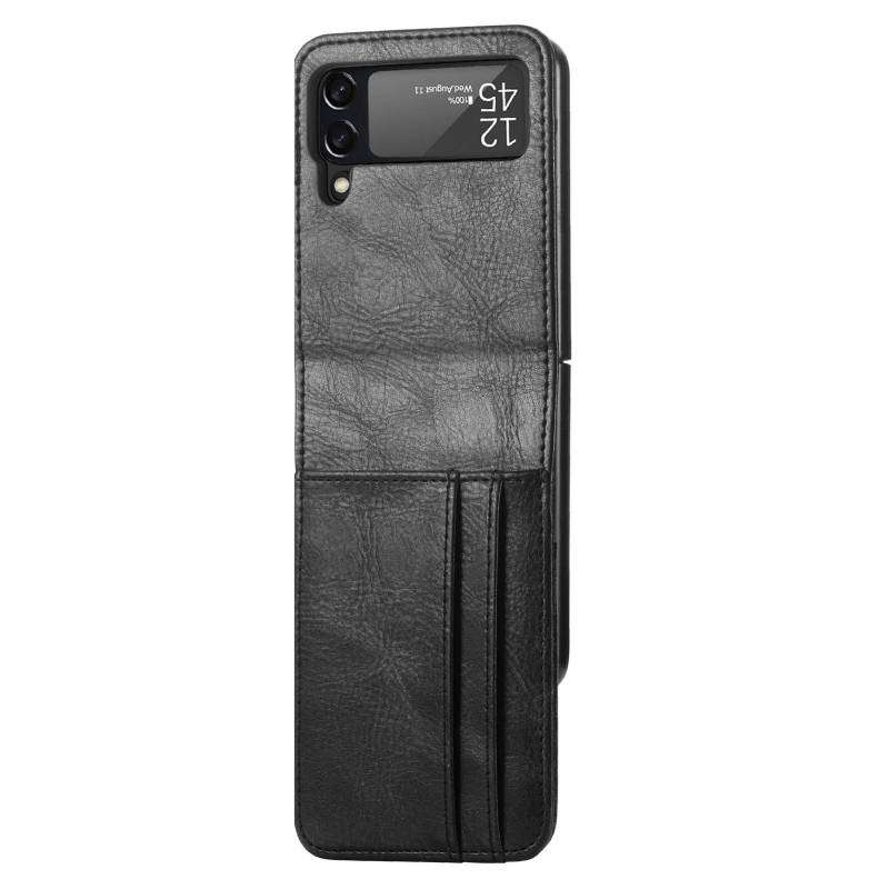 For Samsung Galaxy Z Flip4 5G Vertical Flip Card Slot Leather Phone Case(Black)
