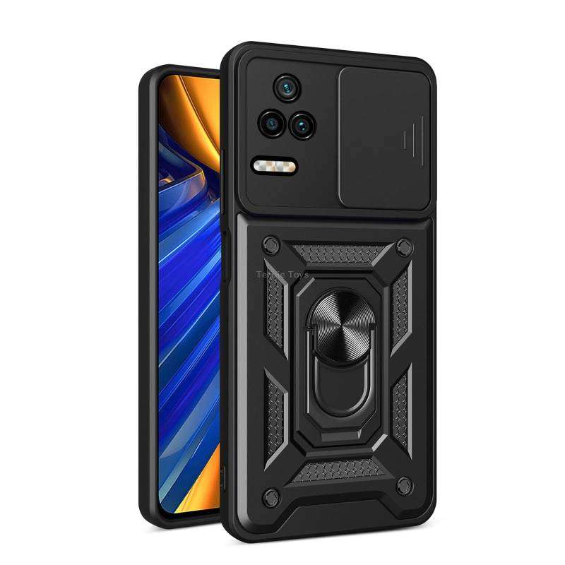 For Xiaomi Poco F4/Redmi K40S Sliding Camera Design TPU + PC Phone Case(Black)