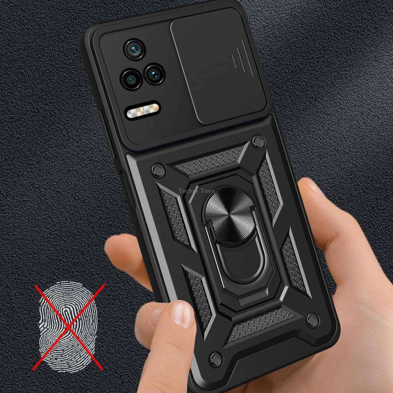 For Xiaomi Poco F4/Redmi K40S Sliding Camera Design TPU + PC Phone Case(Black)