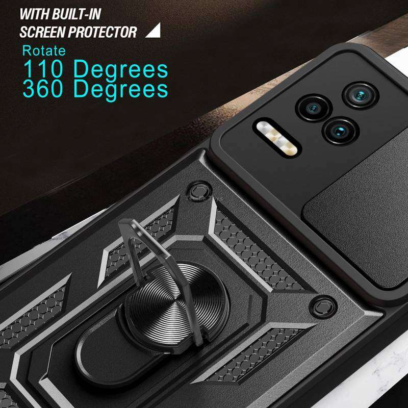 For Xiaomi Poco F4/Redmi K40S Sliding Camera Design TPU + PC Phone Case(Black)