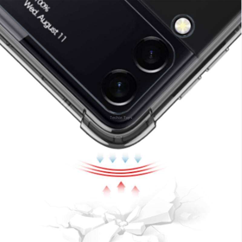 For Samsung Galaxy Z Flip4 GKK Airbag Protective Phone Case with Ring(Black)
