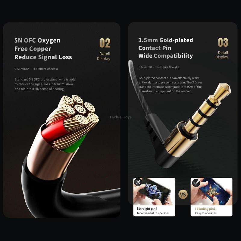 QKZ SK8 3.5mm Sports In-ear Dynamic HIFI Monitor Earphone with Mic(Colorful)