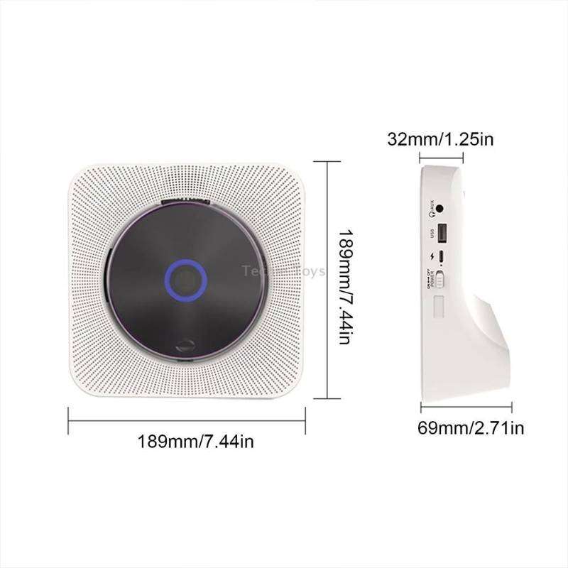 Kecag KC-806 2A Retro Bluetooth Music Disc Album CD Player, Specification:Rechargeable Version(White