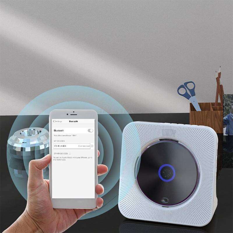 Kecag KC-806 2A Retro Bluetooth Music Disc Album CD Player, Specification:Rechargeable Version(White