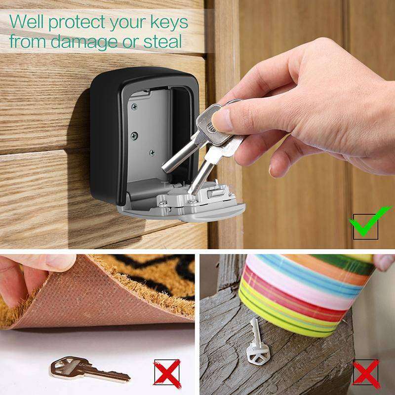 G9 4-digit Password Aluminum Alloy Key Storage Box(Black)
