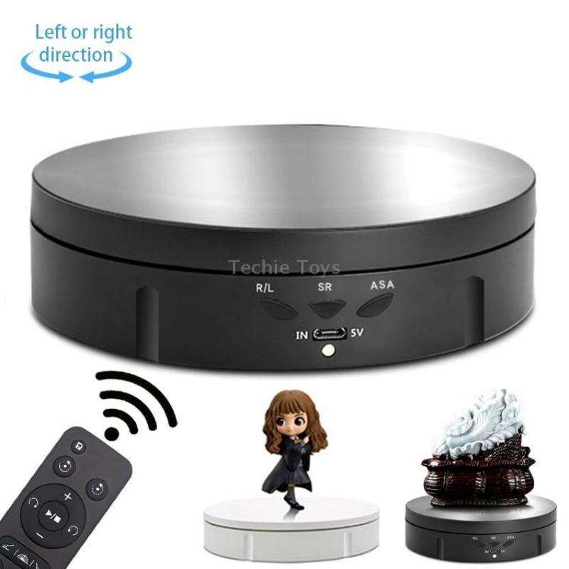 14.6cm Remote Mirror USB Electric Rotating Turntable Display Stand, Load: 10kg(White)