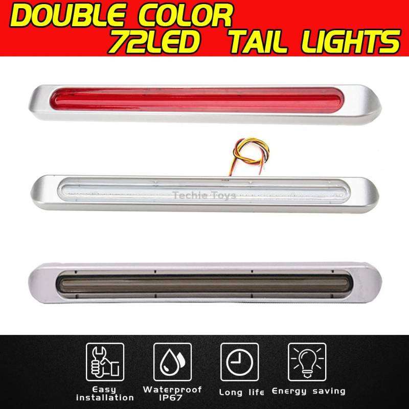 2 PCS 72LEDs Two-color Brake Turn Tail Light(Red Shell Red Light + Flowing Yellow Light)