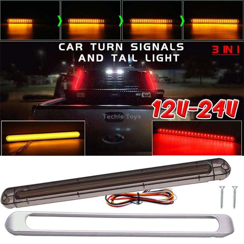 2 PCS 72LEDs Two-color Brake Turn Tail Light(Red Shell Red Light + Flowing Yellow Light)