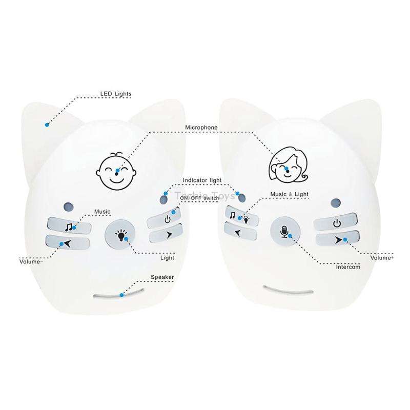 V30 Wireless Audio Baby Monitor Support Voice Monitoring + Intercom + Night Light without Battery, P