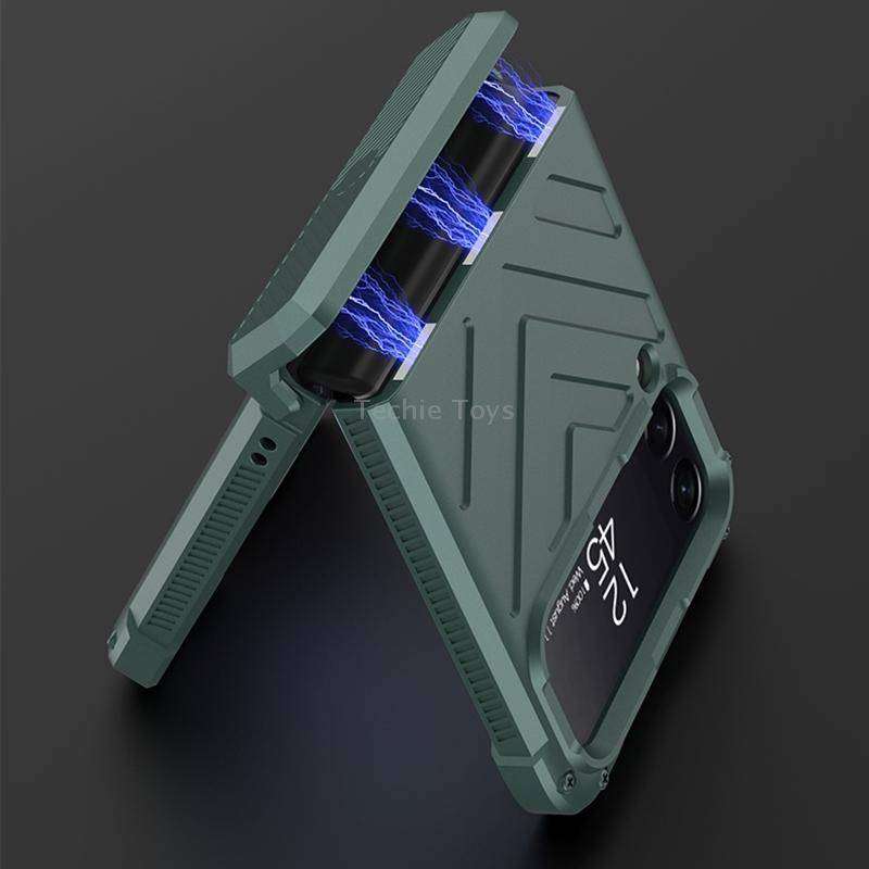 For Samsung Galaxy Z Flip4 GKK Magnetic Folding Swivel Armored Phone Case with Hinges(Black)