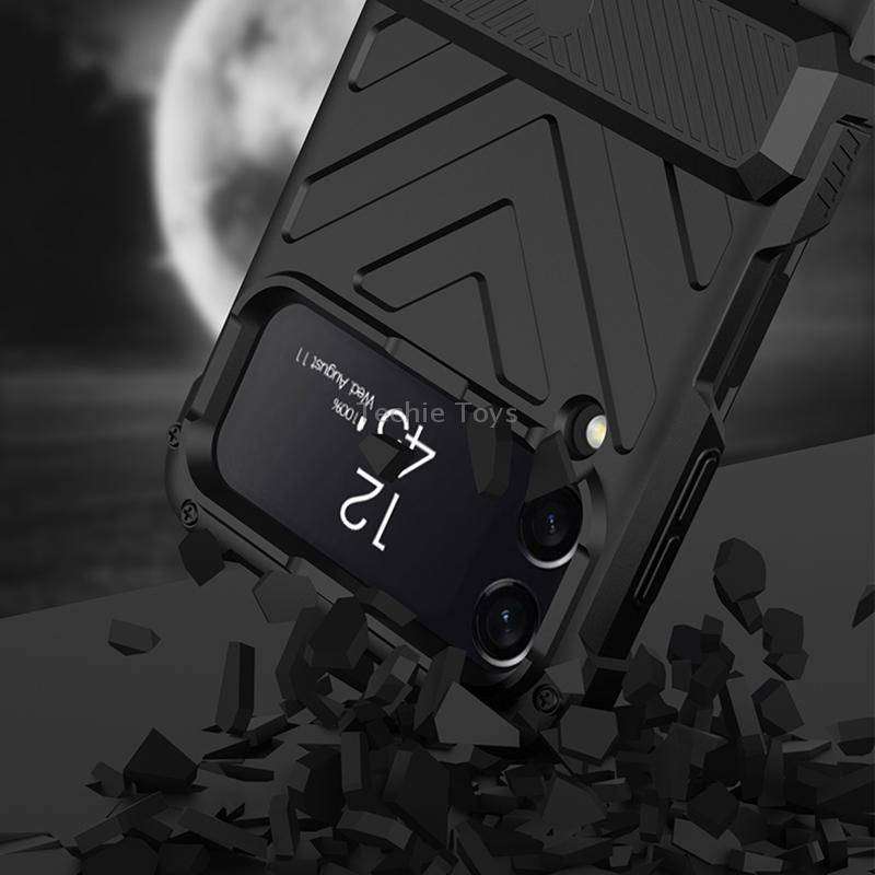 For Samsung Galaxy Z Flip4 GKK Magnetic Folding Swivel Armored Phone Case with Hinges(Black)