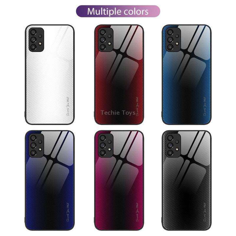 For Samsung Galaxy A53 5G Texture Gradient Glass TPU Phone Case(Rose Red)