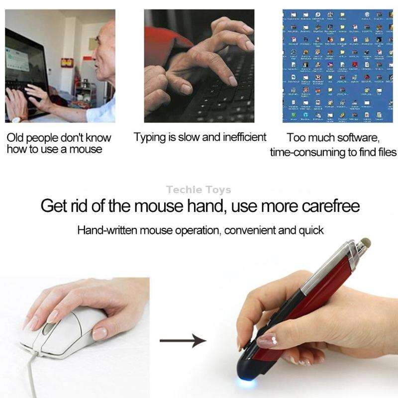 PR-08 Multifunctional Wireless Bluetooth Pen Mouse Capacitive Pen Mouse(Black)