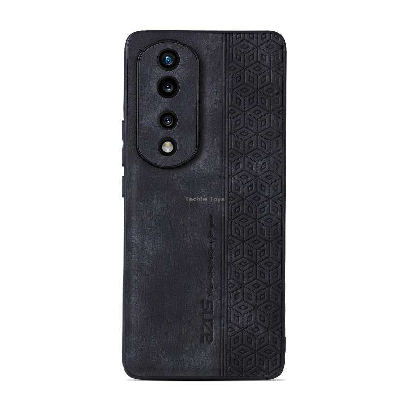 For Honor 70 AZNS 3D Embossed Skin Feel Phone Case(Black)